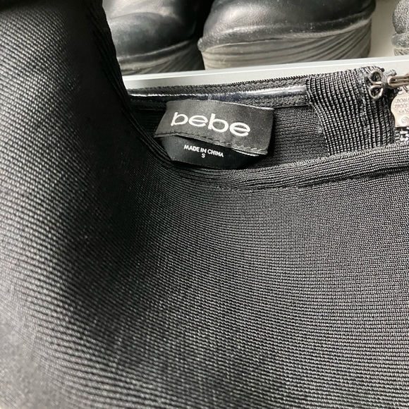 Bebe cropped sexy black white nightclub top blouse - Picture 8 of 8